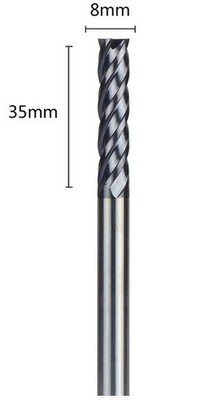 8mmの炭化タングステンの正方形のエンド ミルのカッターHRC 45の重い切断